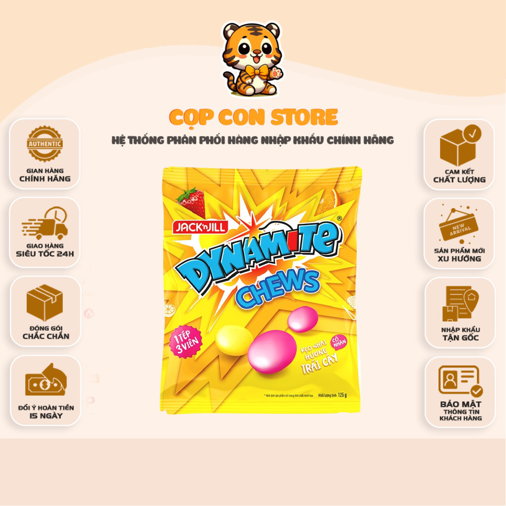 Kẹo mềm DYNAMITE Chews JACK&JILL – Hương trái cây