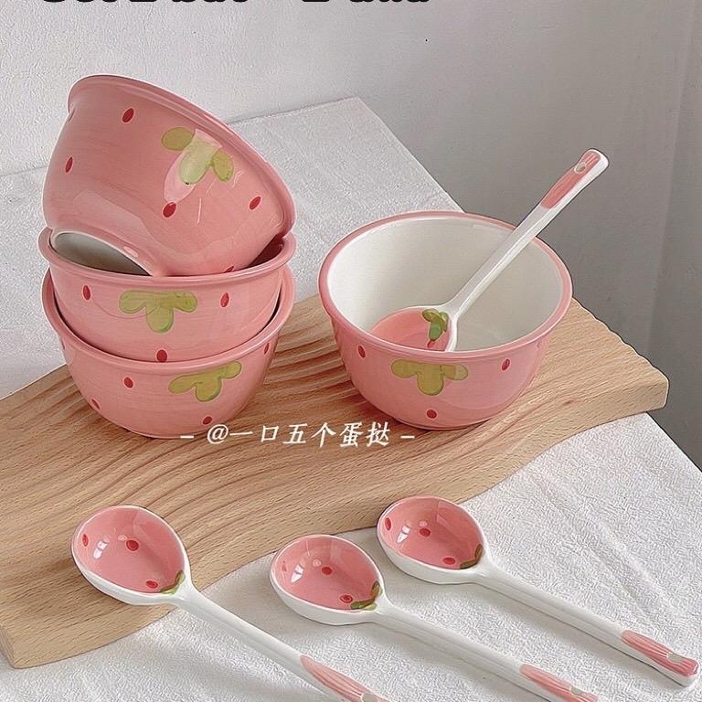 ￼Set 2 Bát Ăn Cơm Bát Chè Đĩa Sứ Chén Dĩa Sứ Dễ Thương Cute Cho bé