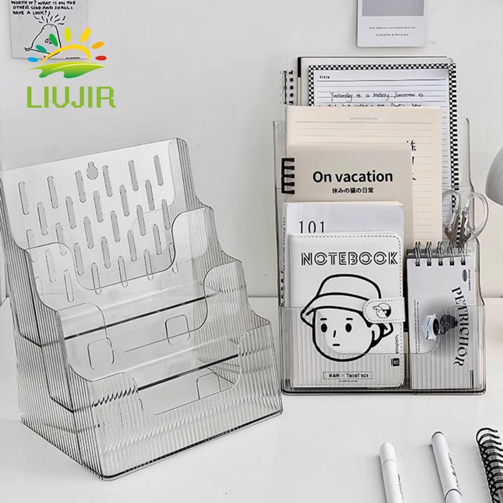 LIUJIR Pamphlet Flyer Organizer, Giá đỡ hiển thị tài liệu 3 tầng chống trượt, Giá đỡ tài liệu Tiết k