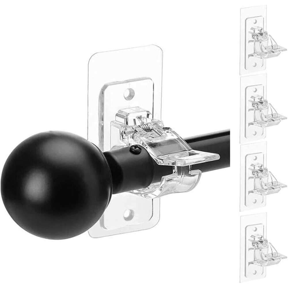 Self-Adhesive Curtain Rod Holder Hooks Adjustable Wall Clips for Spring Home Decor