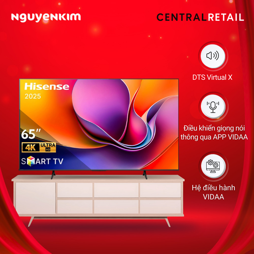 [Mới 2025] Smart Tivi Hisense 4K 65 inch 65A6Q