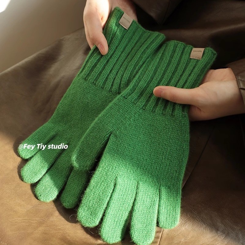 Găng tay len thu đông từ len Úc nguyên chất 1%,ấm áp và tương thích với màn hình cảm ứng