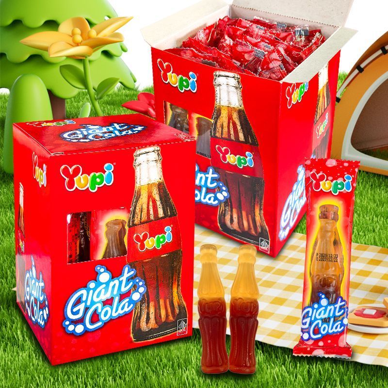 Yupi Indonesia Nhập Khẩu Big Cola Hot Dog Shape Marshmallow Influencer Gummy Trẻ Em Kẹo Ăn Nhẹ Gói Q