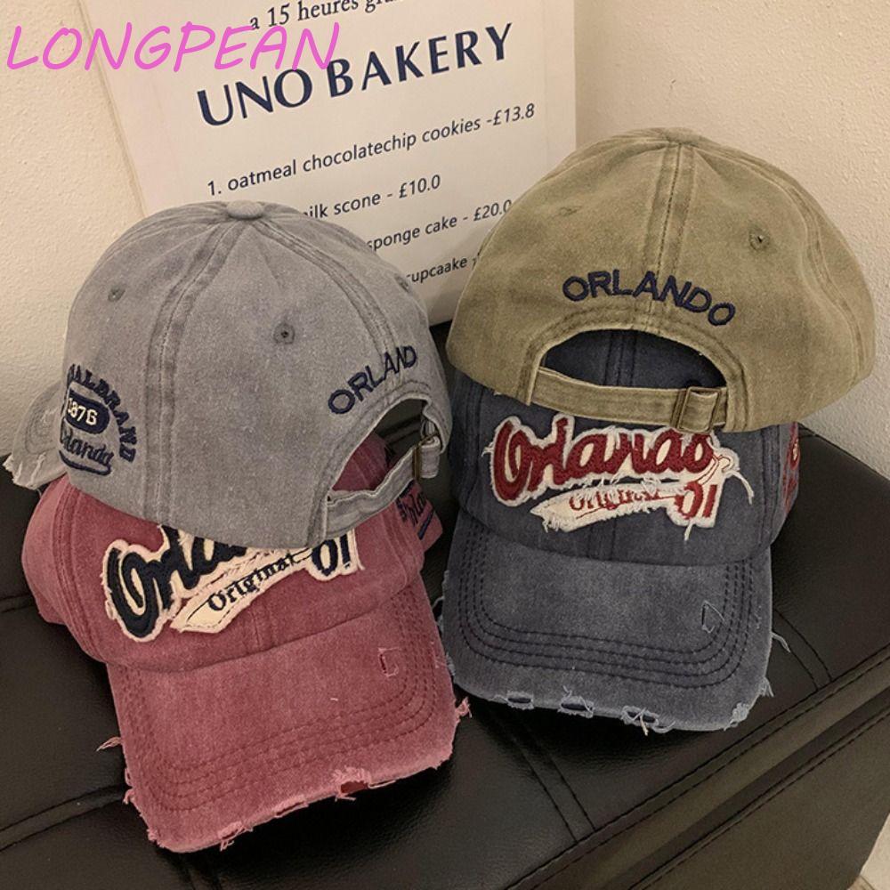 Mũ bóng chày cổ điển LONGPEAN, Mũ thêu chữ Orlando phong cách Hàn Quốc, Mũ Snapback Cotton đơn giản 