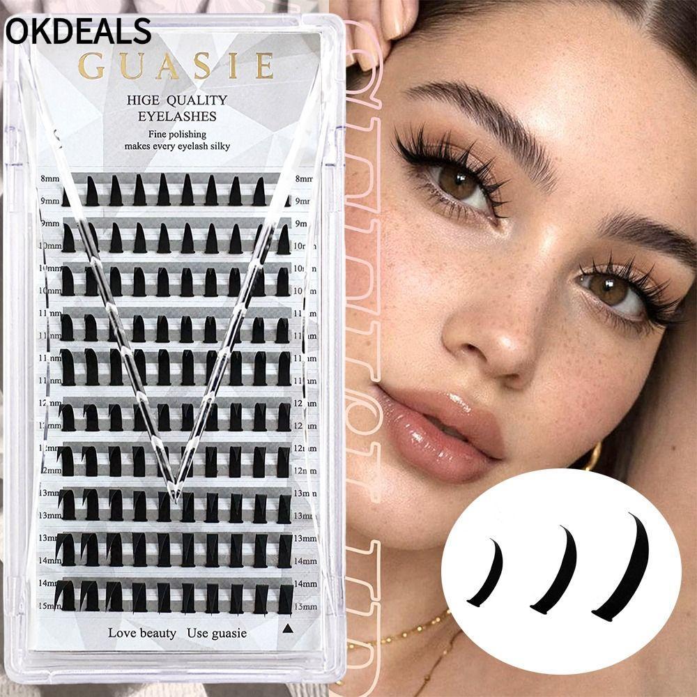 OKDEALS Cụm Mi, Volume Spiky Baddie Anime Manga Lông Mi Cụm, 10 Hàng Handmade C Curl 8-15mm Cụm Mắt 