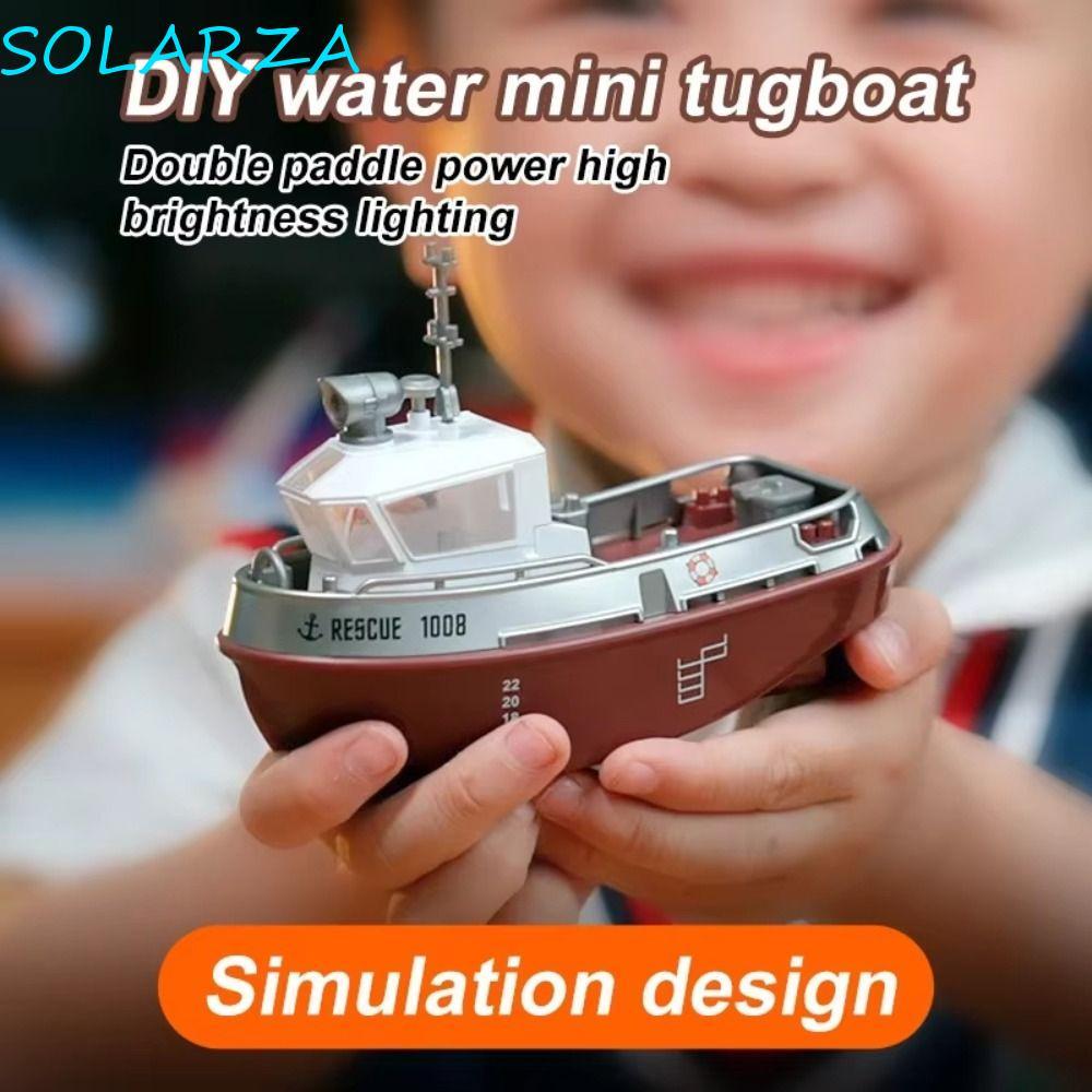 SOLARZA RC Tugboat, Tàu điều khiển từ xa động cơ kép tỷ lệ 1: 32, Đèn LED mạnh mẽ Đồ chơi mô hình th