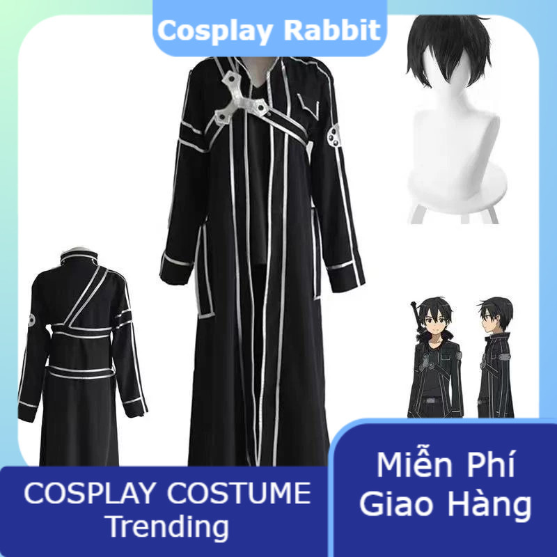 [Full Set] Trang phục Cosplay Kirito (Kirigaya Kazuto) - Sword Art Online Alicization (SAO) / Áo giá