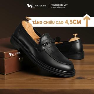 [Premium]  Giày Penny Loafer Nam Chữ Thập Tăng Chiều Cao 4.5cm Victor Vu - Phong Cách Retro