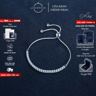  Lắc chân bạc rút chuỗi đá trơn Zircon Asimi lắc chân bạc Ý 925 xi bạch kim Gem Rope LC03 