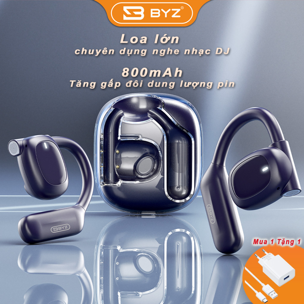 [Chính hãng] Tai nghe bluetooth không dây không nhét tai BYZ S600 có micro chống Ồn Pin lâu 800mAh
