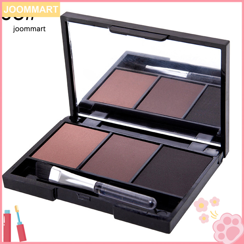 [Jm] Bột Lông Mày 3 Màu Có Gương Chải Mỹ Phẩm Chống Mồ Hôi Lâu Dài