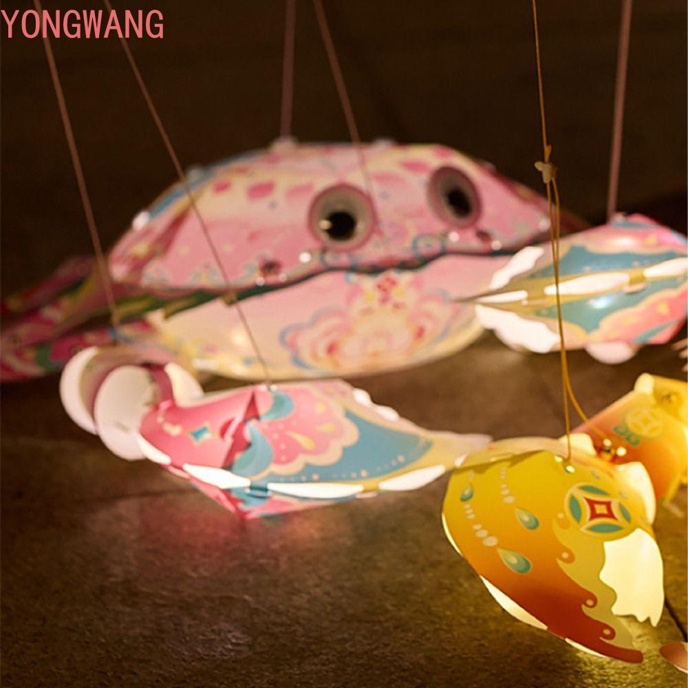 YONGWANG66ZX Năm Mới Cua Di Động Đèn Lồng, Phong Cách Trung Hoa Hoạt Hình Lễ Hội Mùa Xuân Đèn Lồng D