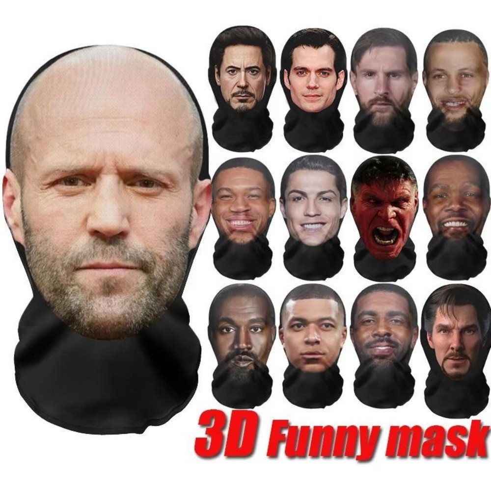 Mặt nạ 3D ngộ nghĩnh Balaclava Ronaldo Messi Mr Bean Jason Statham Cosplay sáng tạo