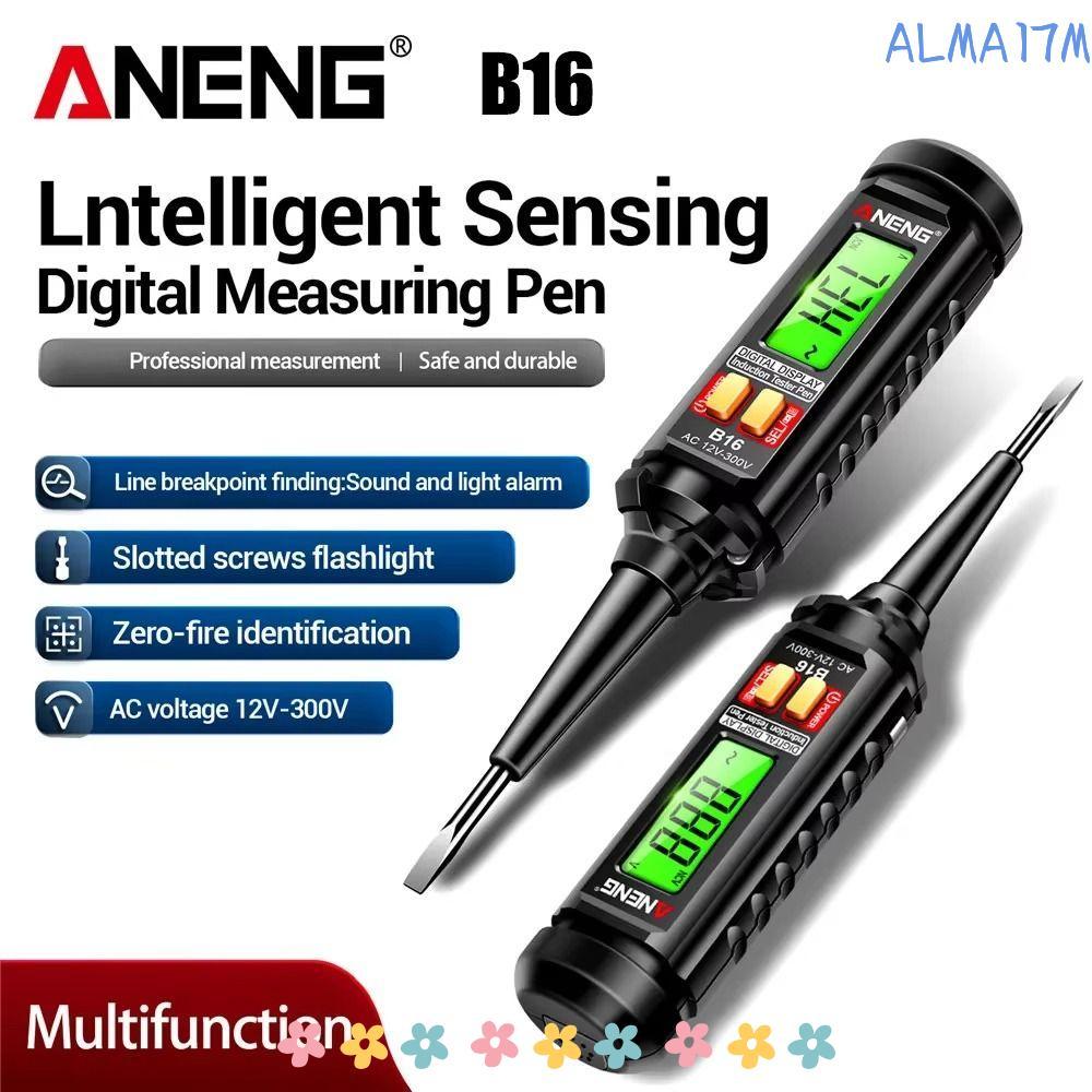 Bút kiểm tra điện áp ALMA1, Máy dò điện áp không tiếp xúc báo động Buzzer, Màn hình kỹ thuật số ANEN