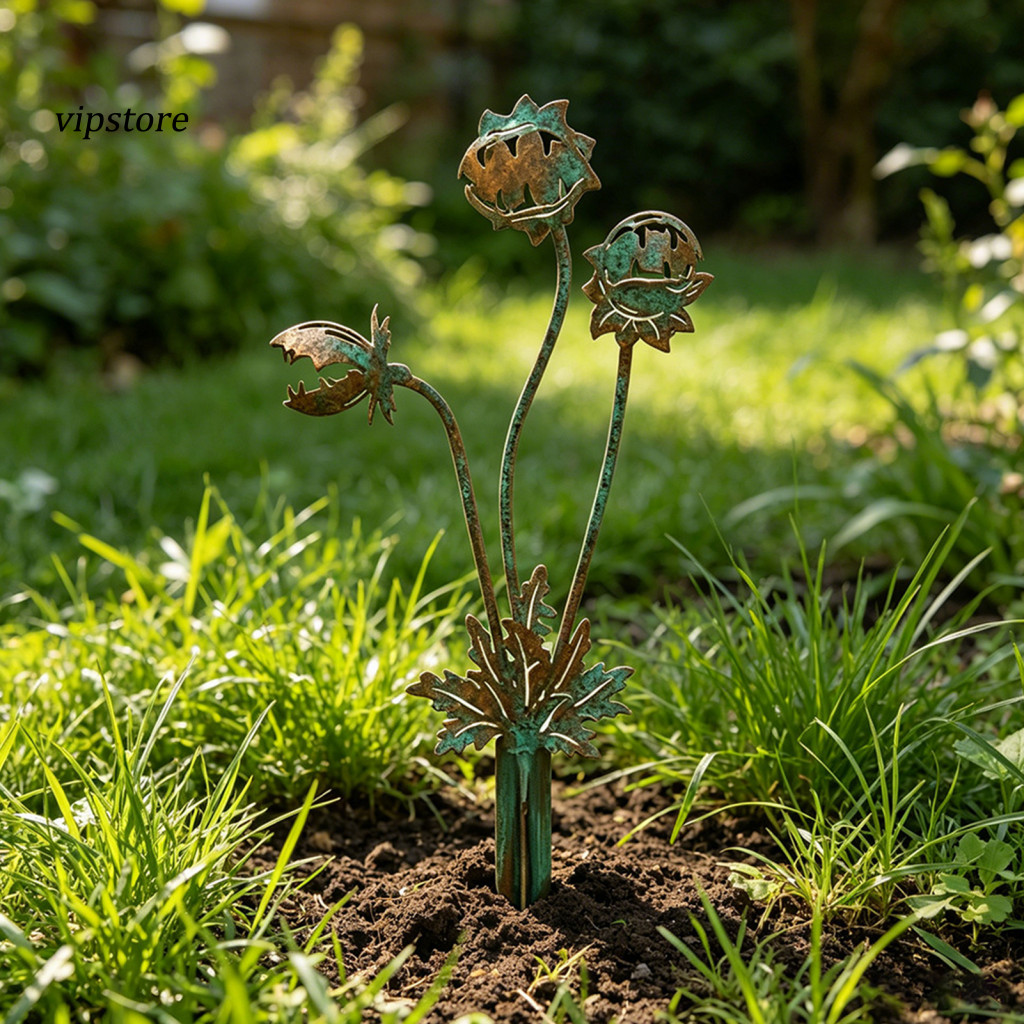 (VIP) Rusty 2d Flytrap Plant Điêu khắc Whimsical Carnivorous Garden cọc cho sân nghệ thuật Bãi cỏ Ho