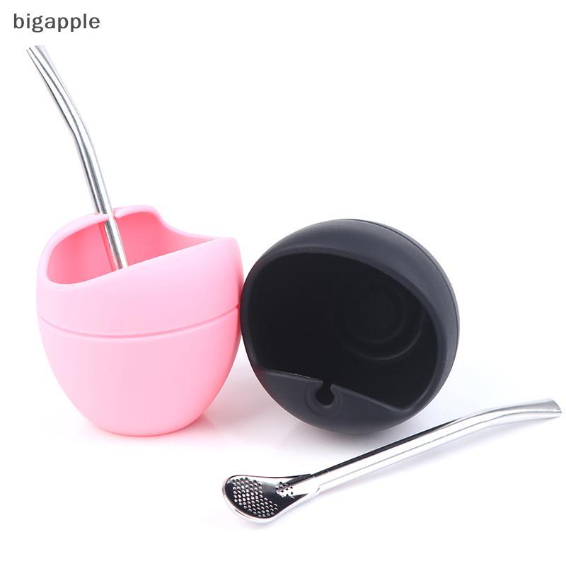Bigapple 5oz Silicone illas Yerba Mate Bộ Cốc Trà Với Yerba illa Ống Hút RDG