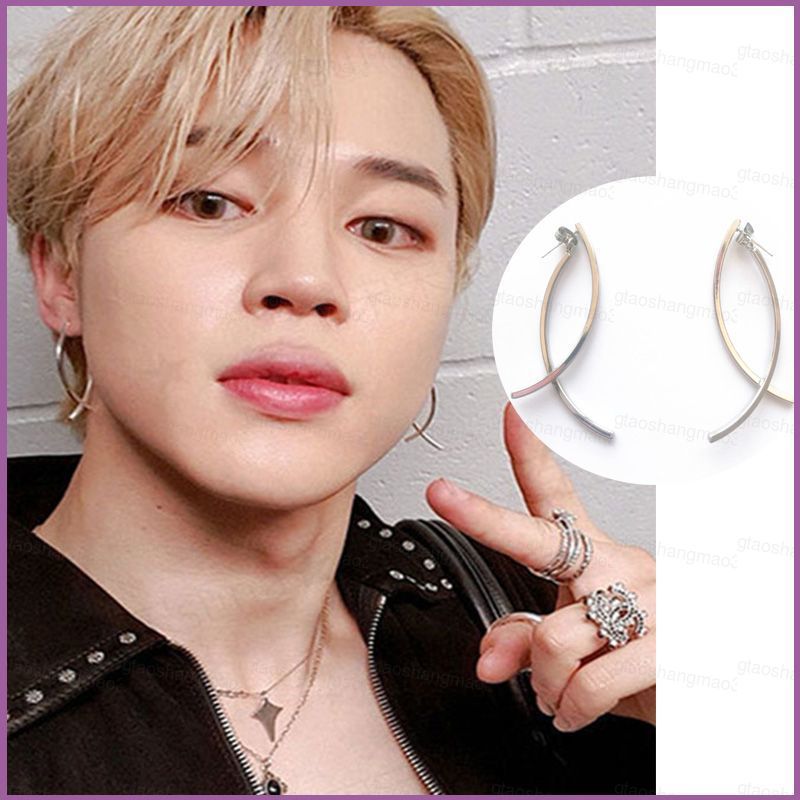 YT3 Kpop BTS BT21 JIMIN Cùng Phong Cách Bông Tai Nữ Phụ Kiện Quà Tặng Cho Nam Unisex Trang Sức Tai P