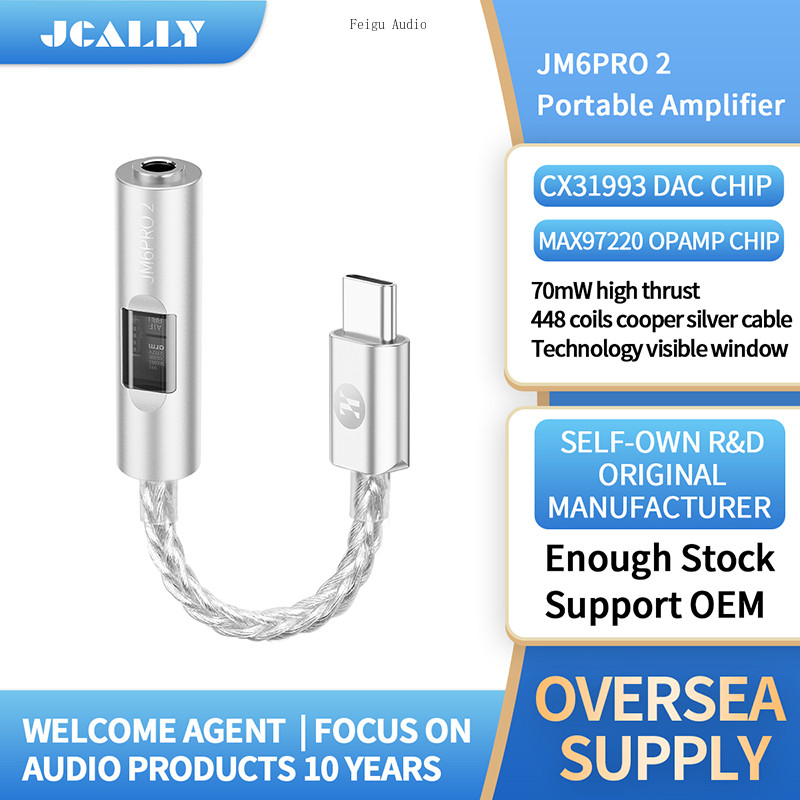 JCALLY JM6Pro2 Type-C sang 3.5mm Dual DAC CX31993 MAX97220 Bộ khuếch đại tai nghe âm thanh kỹ thuật 
