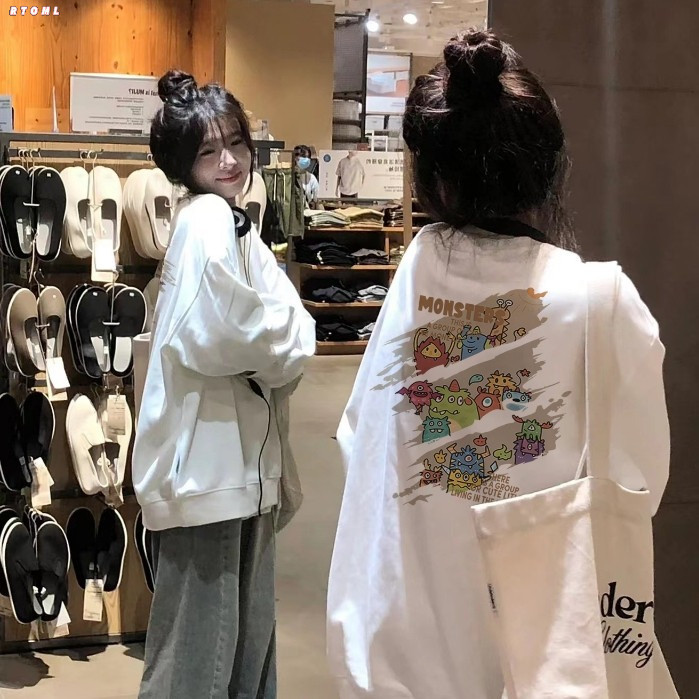 【🚚COD】RTOML local brand trắng fashion vintage áo sweater nỉ bông bigsize unisex levents 100%cotton