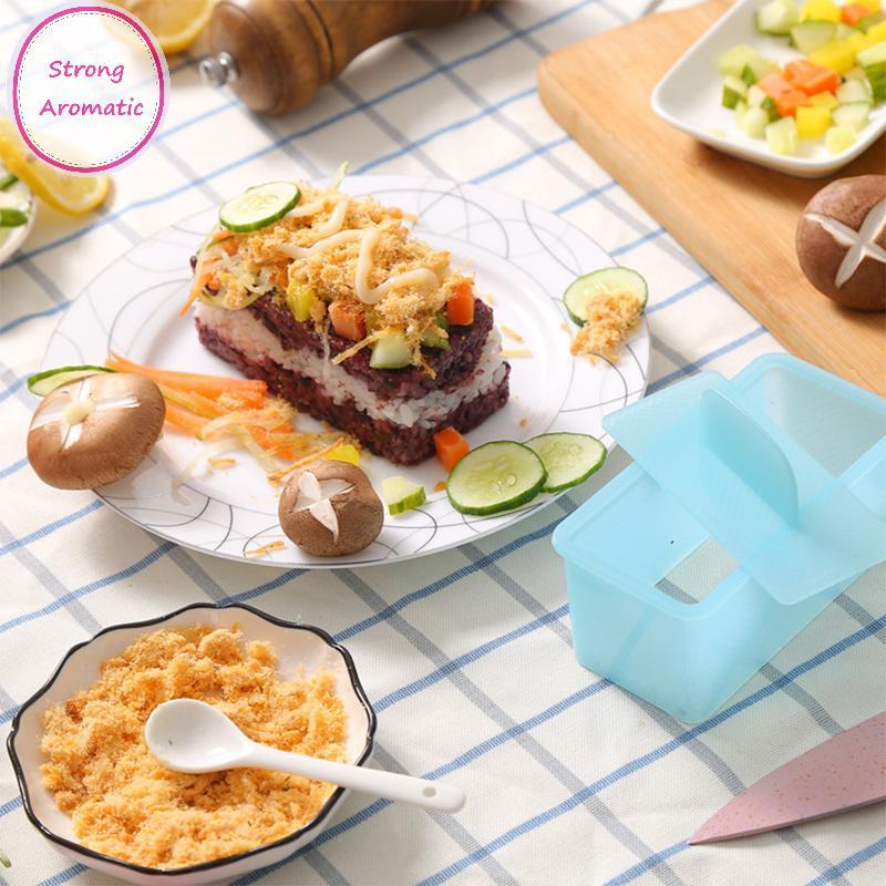 STRO No Stick Musubi Maker Press With Small Rice Paddle, Sushi Making Kit Onigiri Mold Luncheon Meat