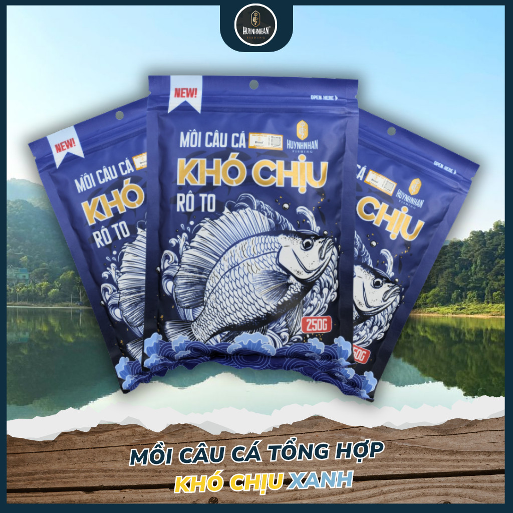 Mồi Câu Cá Khó Chịu XANH 250g - Chuyên Dùng Cho Câu Cá Rô Phi To - Trôi, Mè, Rô Phi, Diếc, Chép