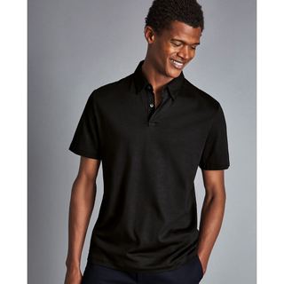 CHARLES TYRWHITT - Áo polo nam tay ngắn Smart Jersey_JEP0317-BLK