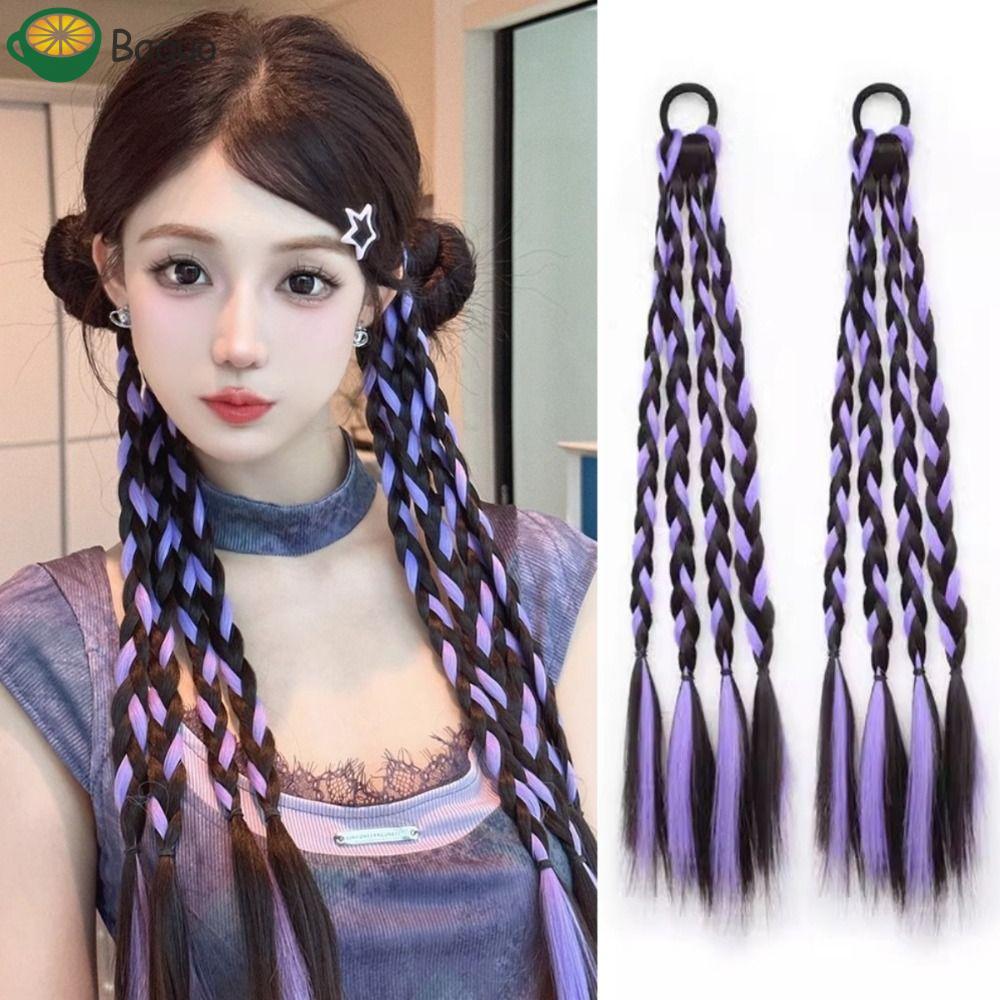 Baguio - Tóc giả đuôi ngựa và bím xoắn nhiều màu sắc, thiết kế thoáng mát, phù hợp hàng ngày