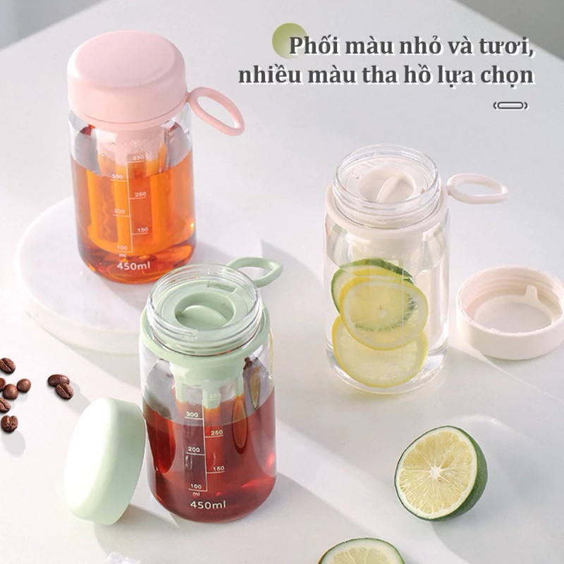 Bình pha cà phê cold brew 600ml Bình ủ lạnh cafe nhựa cao cấp Bình ủ trà cold brew Có bộ lọc dễ dàng