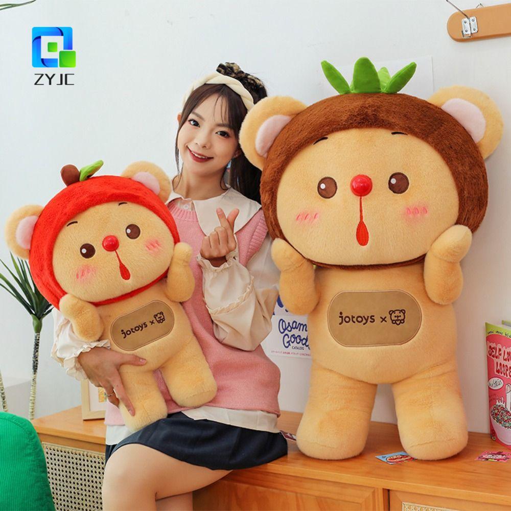 ZYJC OYO Bear Cub Fruit Plus Toy, Mô phỏng Gối ném sang trọng hình gấu ngộ nghĩnh, Dễ thương sống độ