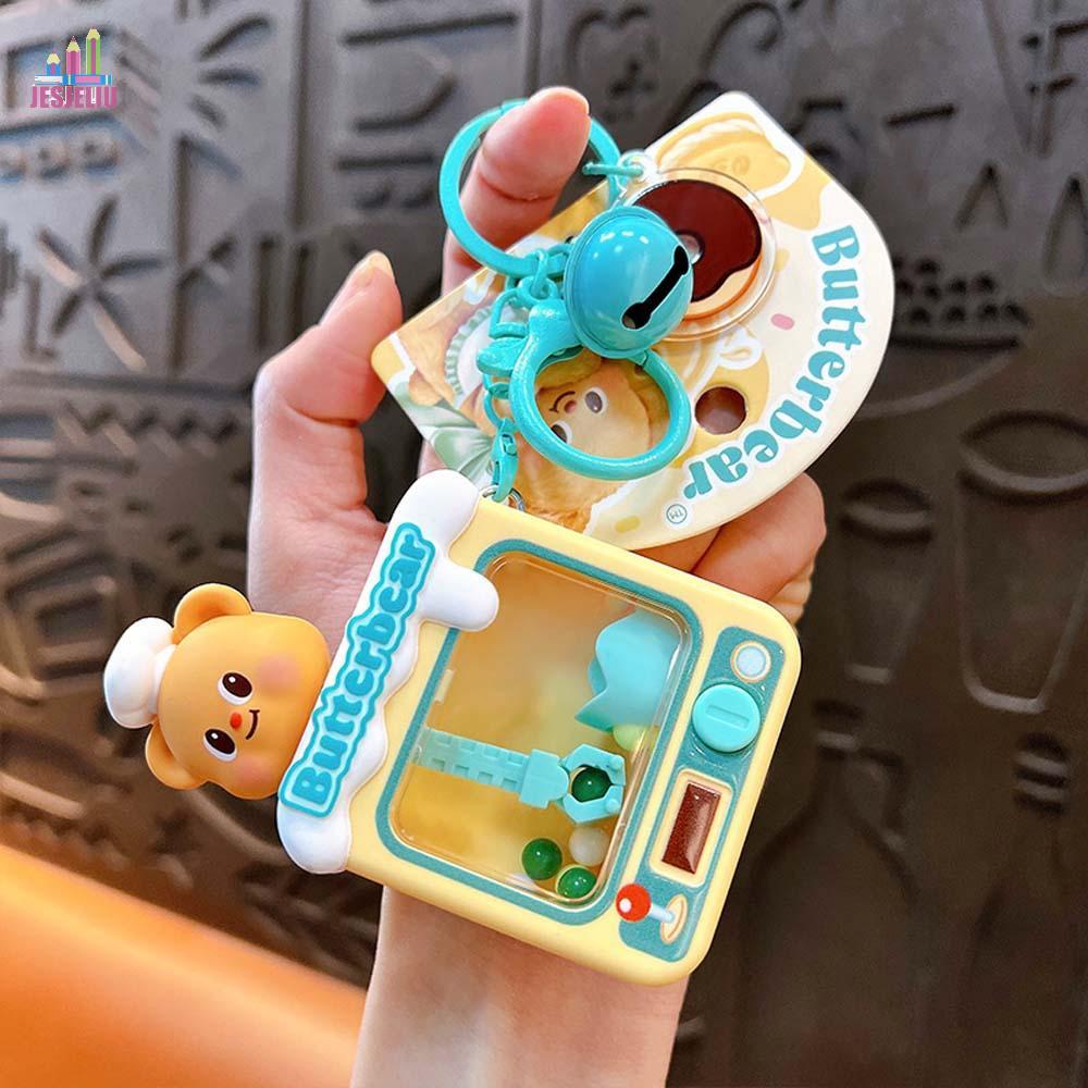 JESJELIU Claw Doll Machine Toy, Butter Bear Claw Doll Machine Toy Butter Bear Claw Doll Móc khóa búp