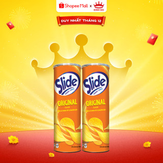   VC 15%  Bánh Lát Snack Khoai Tây Slide Vị Tự Nhiên Combo 2 Lon X 145G 