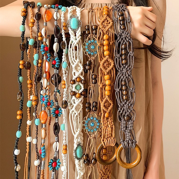 Váy Thắt Lưng Nữ Tua Rua Style Boho, Dây Thắt Lưng Cao Cấp Phong Cách Dân Tộc