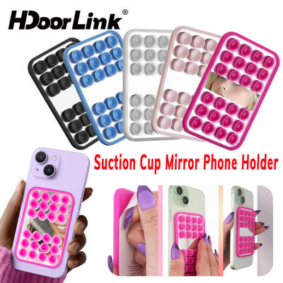 HdoorLink Silicone Hút Giá Đỡ Điện Thoại Có Gương Tự Dính Lưng Dính Điện Thoại Hút Cốc Đứng