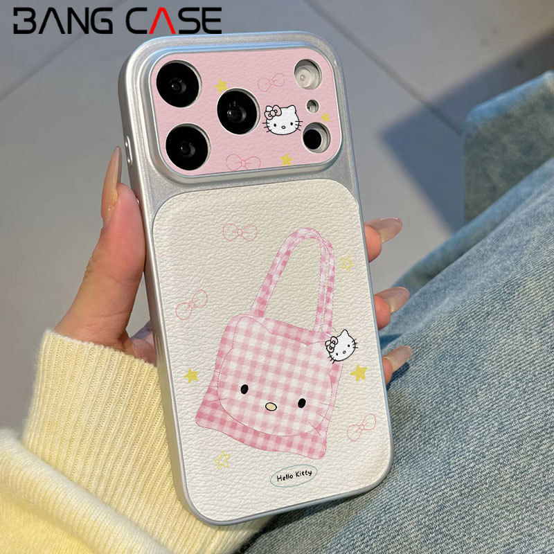 Leather Texture Electroplated Phone Case for IPhone 17 16 15 14 13 12 11 Pro Max Xs Max Hot Miffy Ki