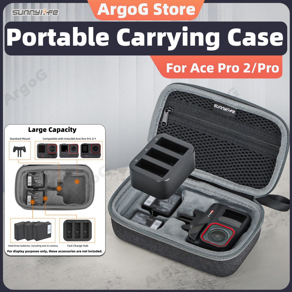 Sunnylife Túi Đựng Di Động cho Insta360 Ace Pro 2/Pro Đa Khe Pin Phụ Kiện Ace Pro 2
