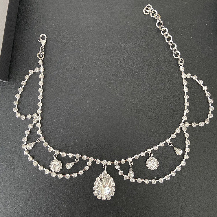 UIJP New Heavy Industry Full Crystal Water Drop Pendant Fashion Show Collarbone Necklace