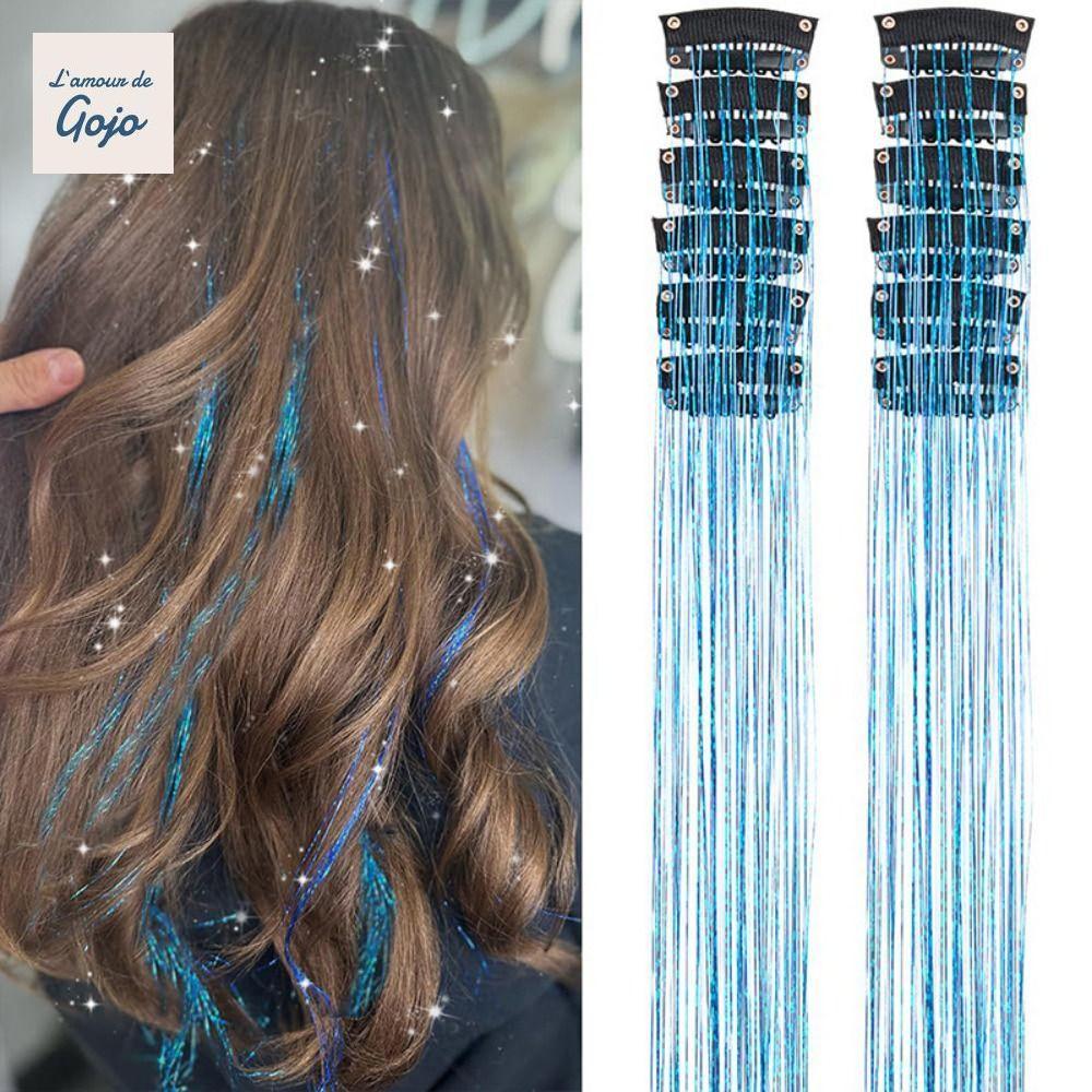 GOJO 12 Cái Phần Mở Rộng Tóc Thiếcsel, Tóc Lấp Lánh Chịu Nhiệt Lấp Lánh, Tóc Màu Tổng Hợp Tóc Sáng B