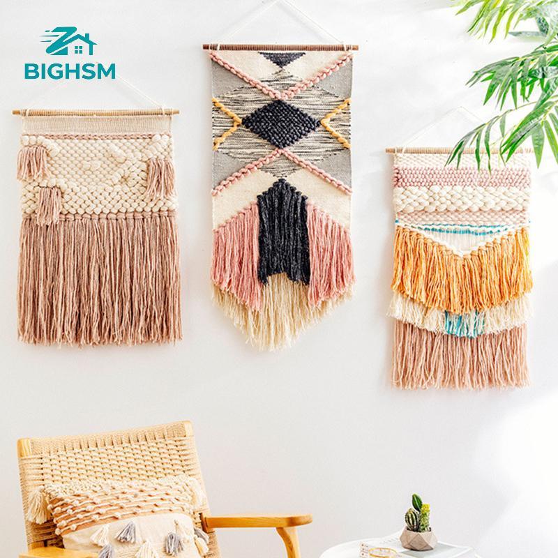 BIGHSM Trẻ Em DIY Gỗ Dệt Loom Set Người Mới Bắt Đầu Có Thể Điều Chỉnh Khung Thủ Công Huddle Bar Cho 