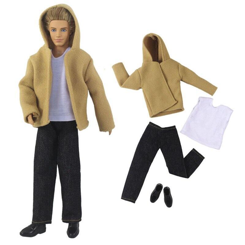 Ấm Áp 1 / 6 Búp Bê Quần Áo Cho Ken Bé Trai Búp Bê Trang Phục Áo Vest Quần Giày Cho Barbie Bạn Trai K