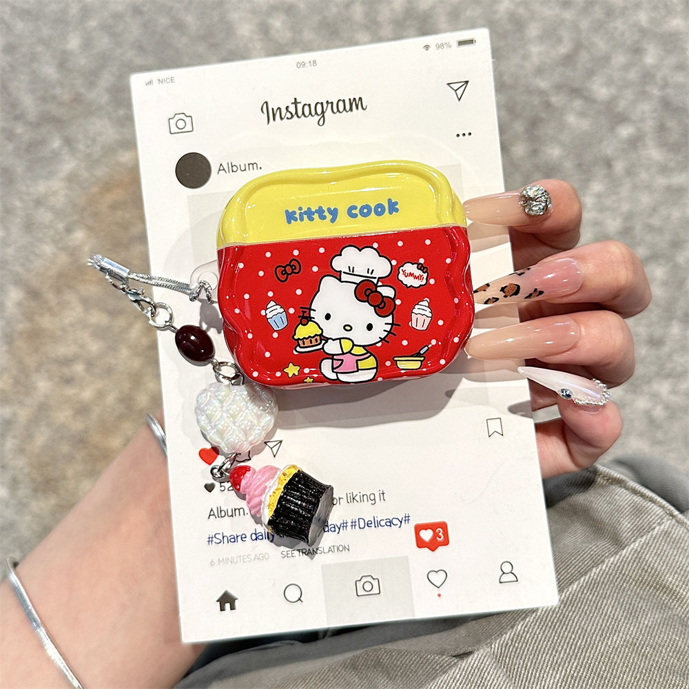 [Hàng có sẵn] Thích hợp cho vỏ bảo vệ airpodpro2 Vỏ tai nghe Apple hellokitty aipod4 Bluetooth không