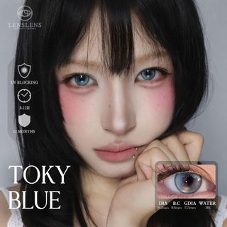 [NEW] Lens Xanh Dương Nhẹ Viền Loang Nổi Bật Tự Nhiên Toky Blue 14.2mm