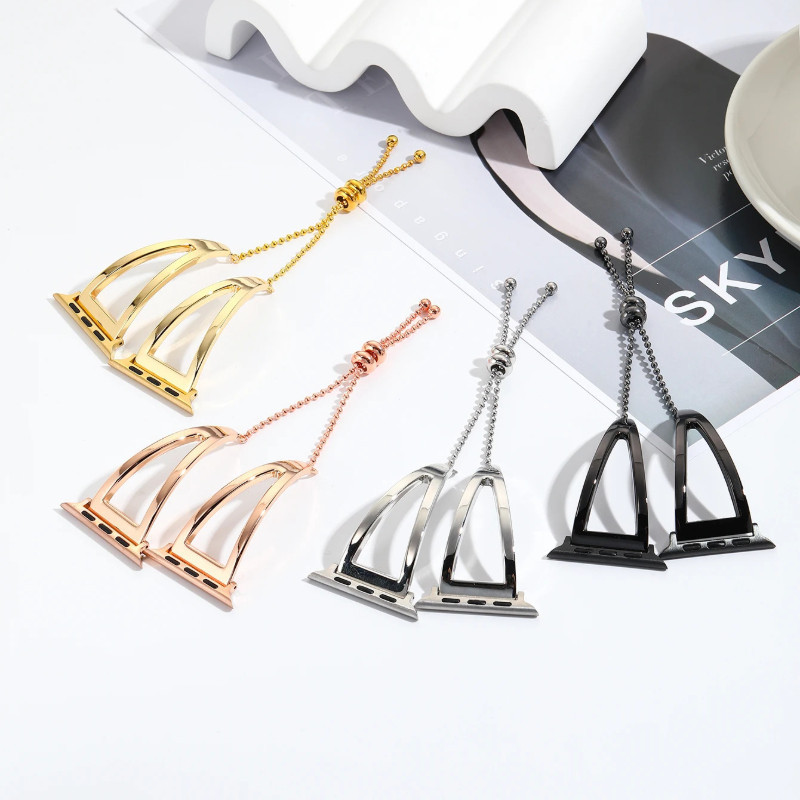 Dây đeo vòng tay bằng thép không gỉ cho Apple Watch Series 5 / 6 / 7 / 8 / 9 / 10 / 11, Dây chuyền k