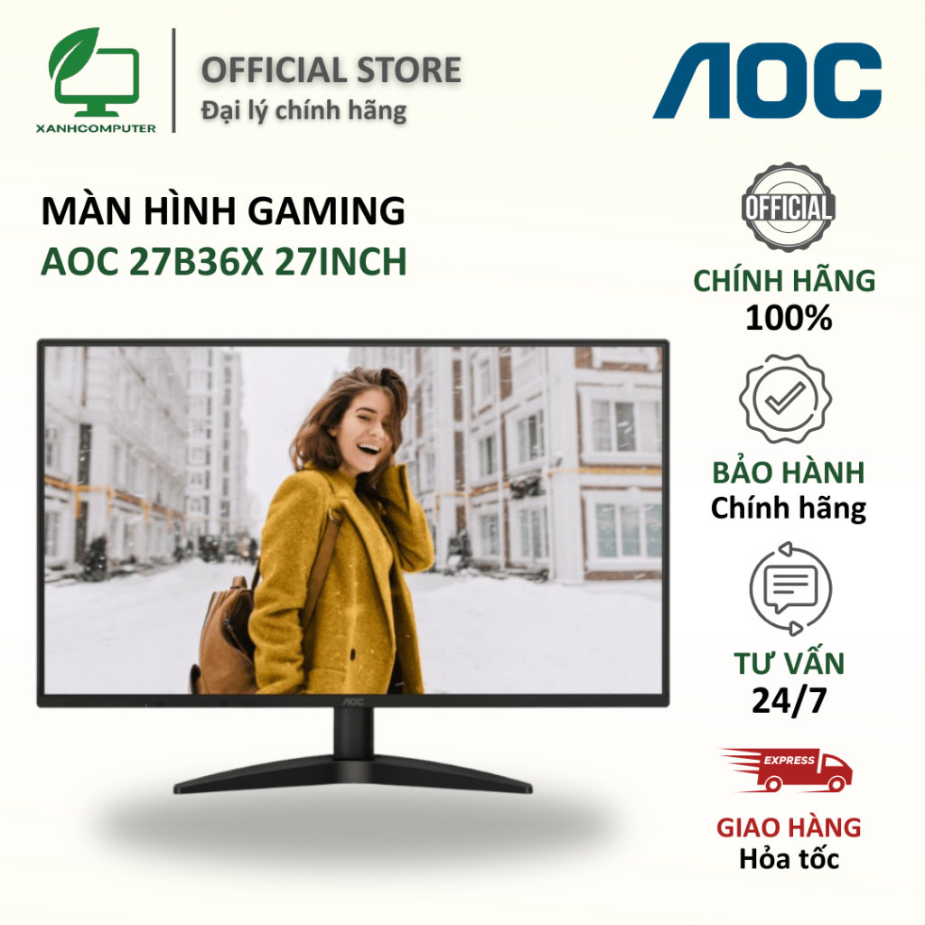 Màn hình AOC 27B36X 27inch IPS 144Hz FullHD - Hàng chính hãng