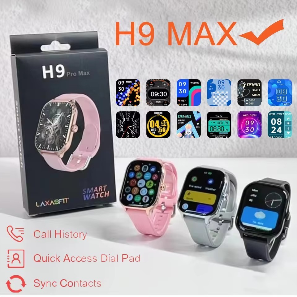 Đồng hồ thông minh Nam Nữ Thể thao H9 pro MAX 2.01 ” HD Màn hình cảm ứng Trò chơi Bluetooth Nhận nhạ