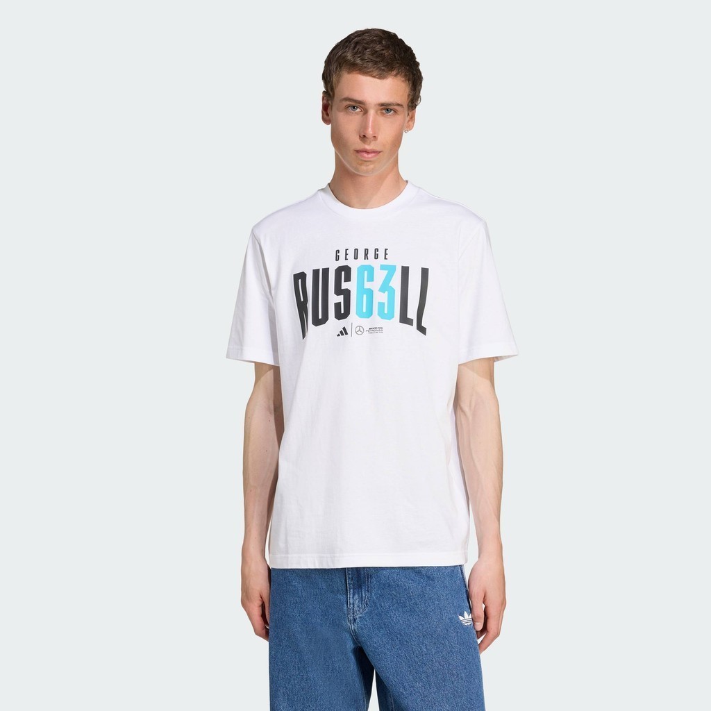 adidas Motorsport Mercedes - AMG Petronas Formula One Team George Russell Tee Nam trắng JZ8906