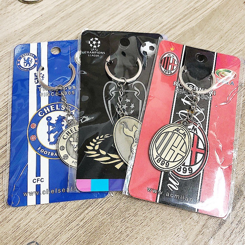 Móc khóa huy hiệu câu lạc bộ bóng đá World Cup - Real Madrid, Inter Milan, Móc khóa kim loại Juventu