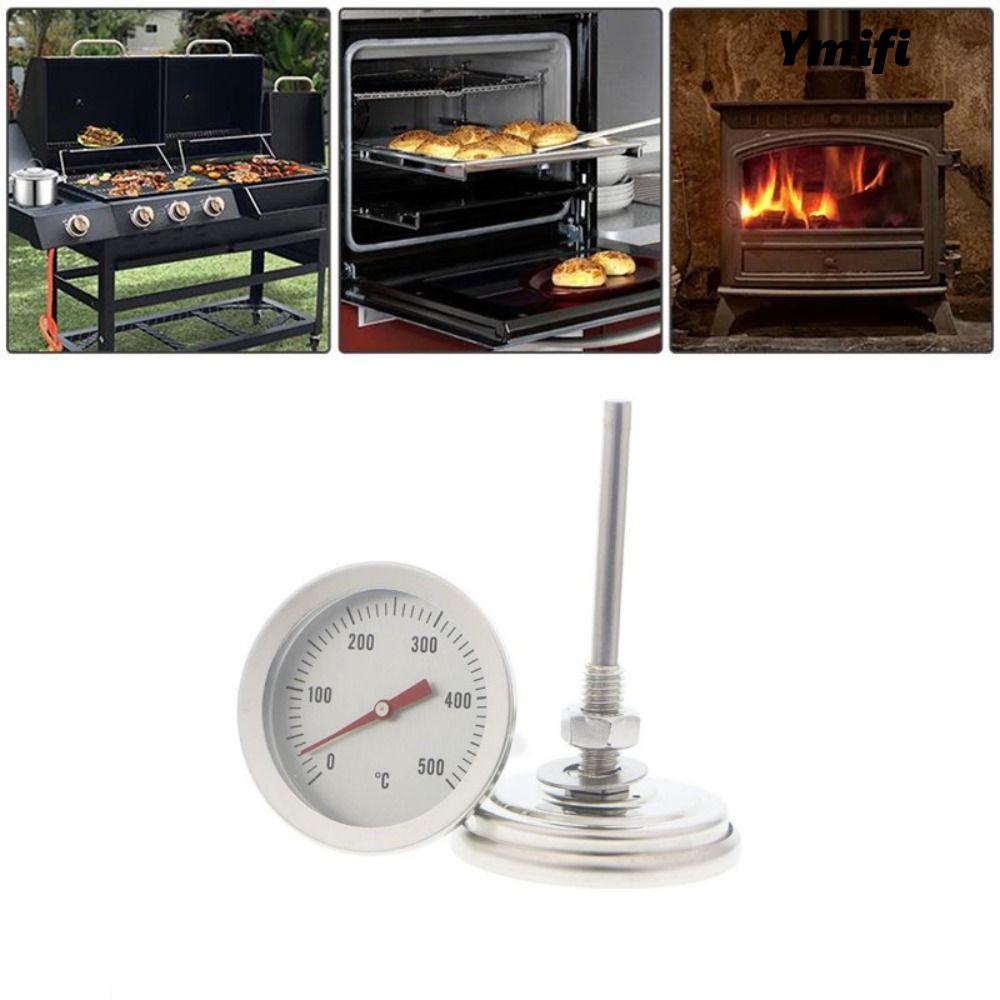 Nhiệt kế BBQ YMIFI Lưới tản nhiệt bằng thép không gỉ 0-500°C Đồng hồ đo nhiệt độ