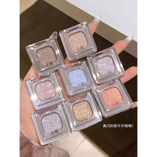  Qianyan Monochrome Phấn Mắt Ngọc Trai Nhấp Nháy Bột Nướng Xanh Tím Nổi Bật Màu Nâu Khỏa Thân Đế Ánh Sáng Hàng Ngày Trang Điểm Tự Tổ Chức 