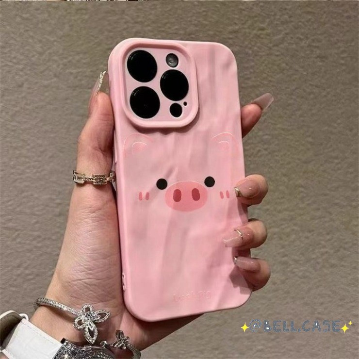 Dành Cho IPhone17161514131211ProMax X XR XS Max 7 8 Plus Dễ thương Piggy Emoji xếp li trường hợp điệ