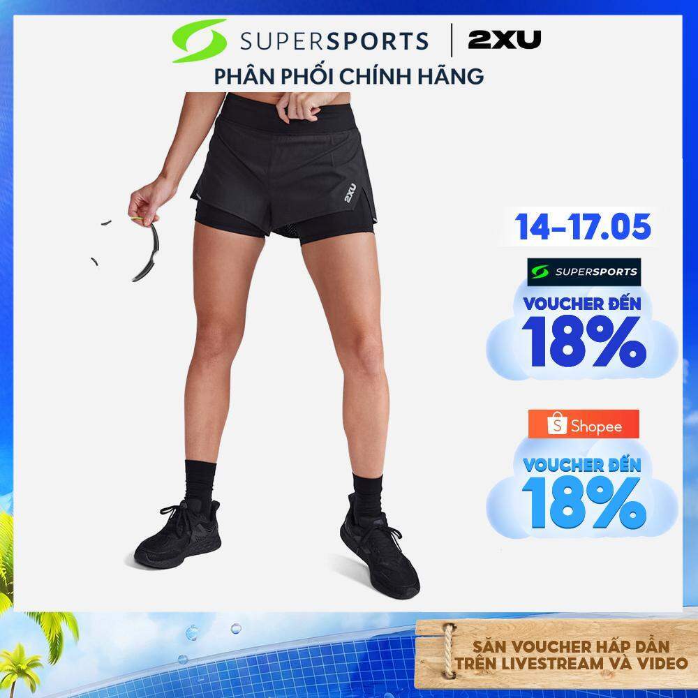 Quần Ngắn Nữ 2XU Aero 2-In-1 4 Inch - Đen - WR6861b-BLK/SRF